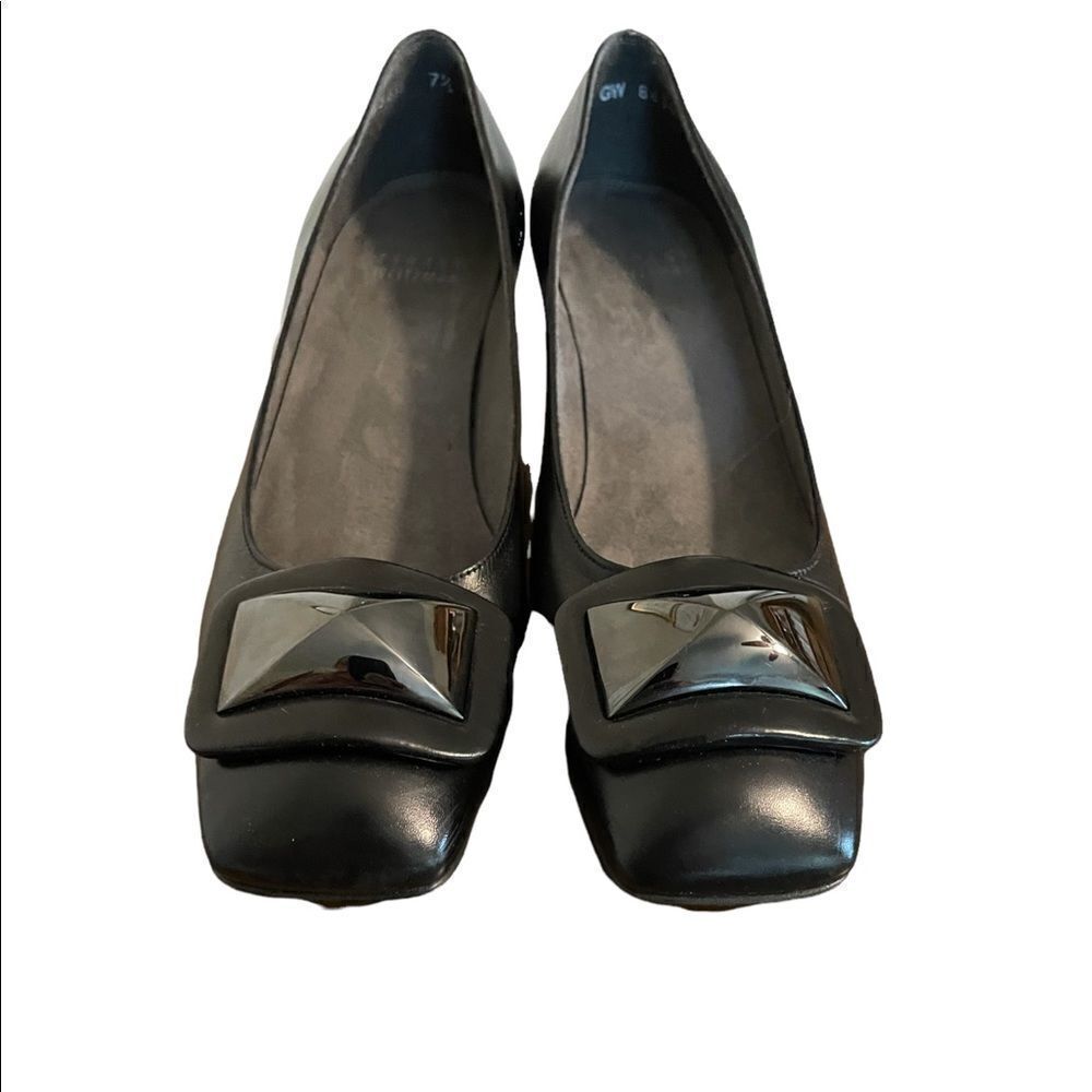 Stuart Weitzman Black Buckle Toe Pumps - 7.5 M